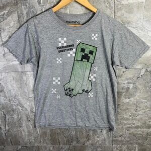 Grey and green Minecraft Creeper t-shirt Kids XL‎ 14-16  #Minecraft #Creeper